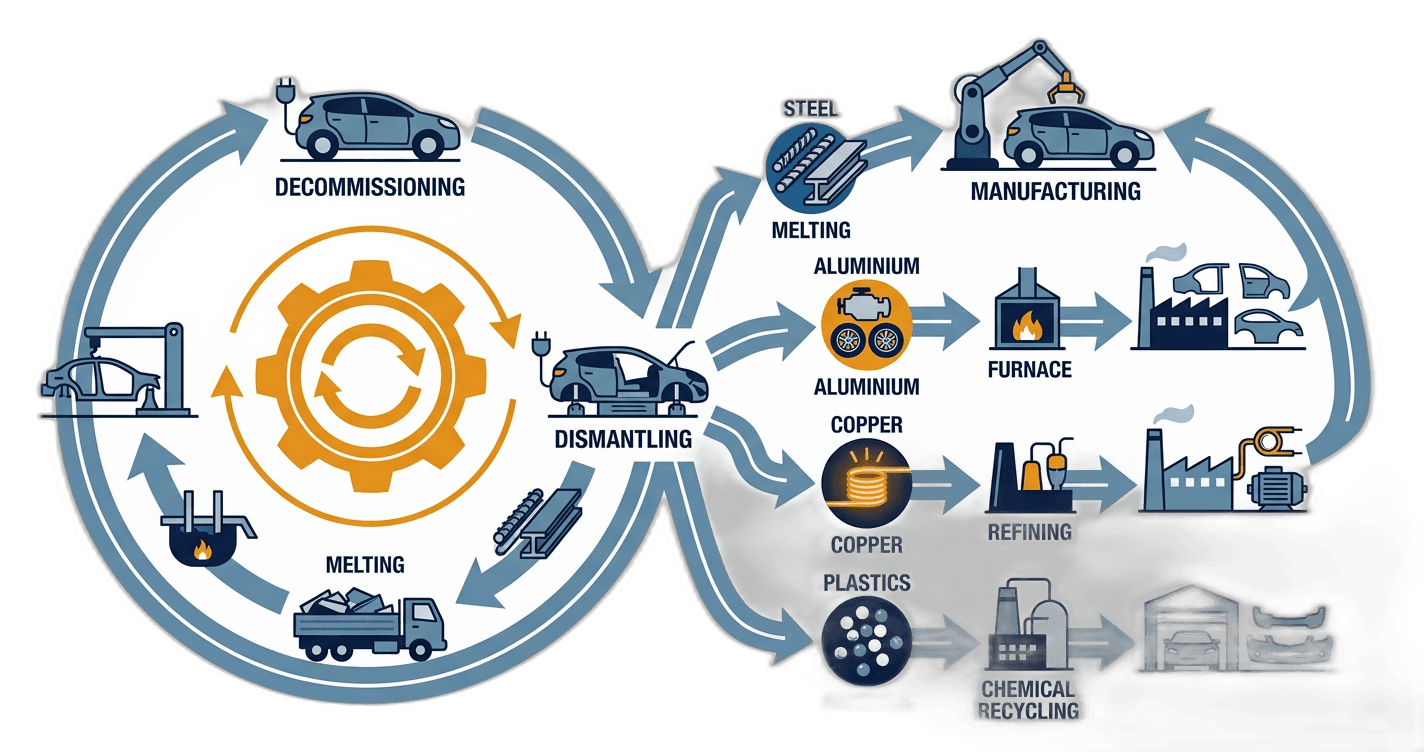 Environmentally responsible car recycling process
